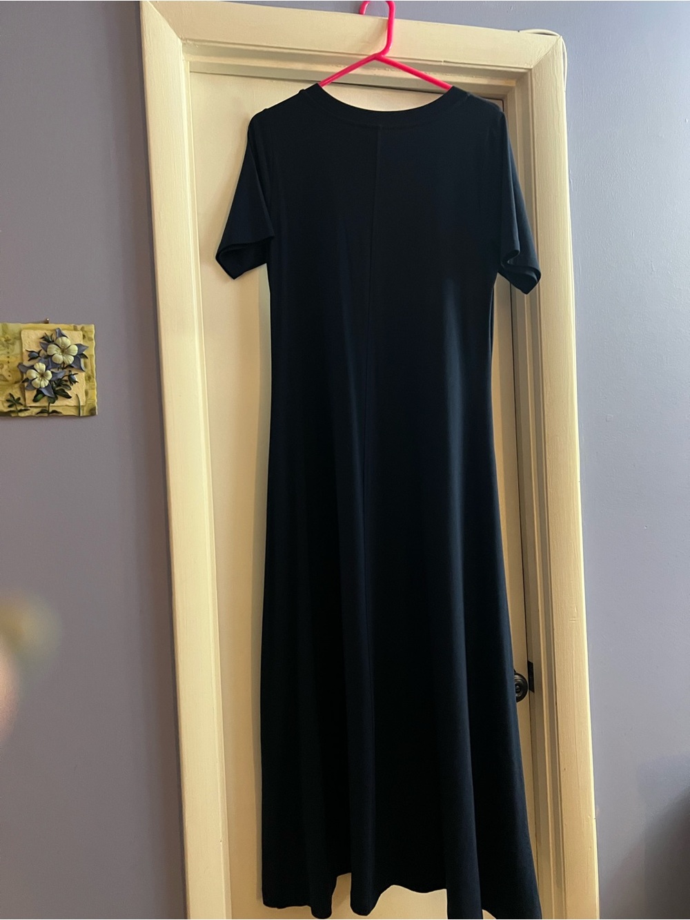 LOFT Black Short-Sleeve Maxi Dress